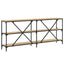 konsolbord 180x30x75 cm konstrueret træ og jern sonoma-eg