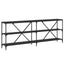 konsolbord 200x30x75 cm konstrueret træ og jern sort
