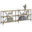 konsolbord 200x30x75 cm konstrueret træ og jern sonoma-eg