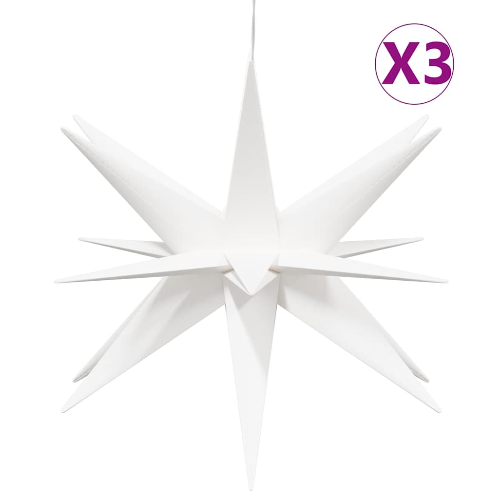 juledekorationer med LED-lys 3 stk. 57 cm foldbar hvid