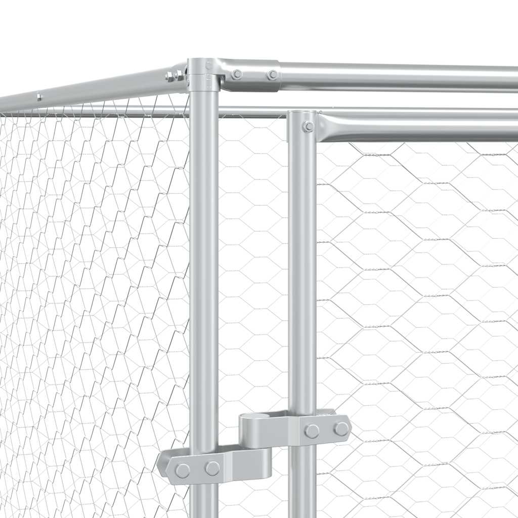 udendørs hundegård 2x10x2 m galvaniseret stål sølvfarvet