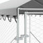 udendørs hundegård med tag 2x14x2,5 m galvaniseret stål sølv