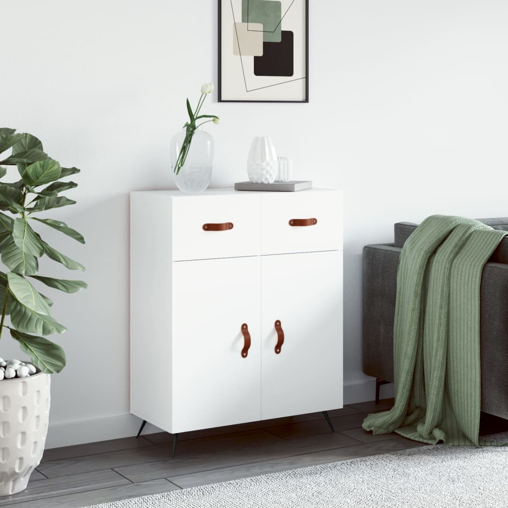 skænk 69,5x34x90 cm konstrueret træ hvid