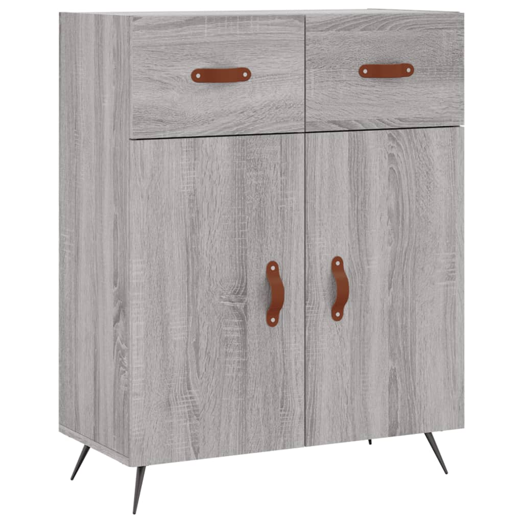 skænk 69,5x34x90 cm konstrueret træ grå sonoma-eg