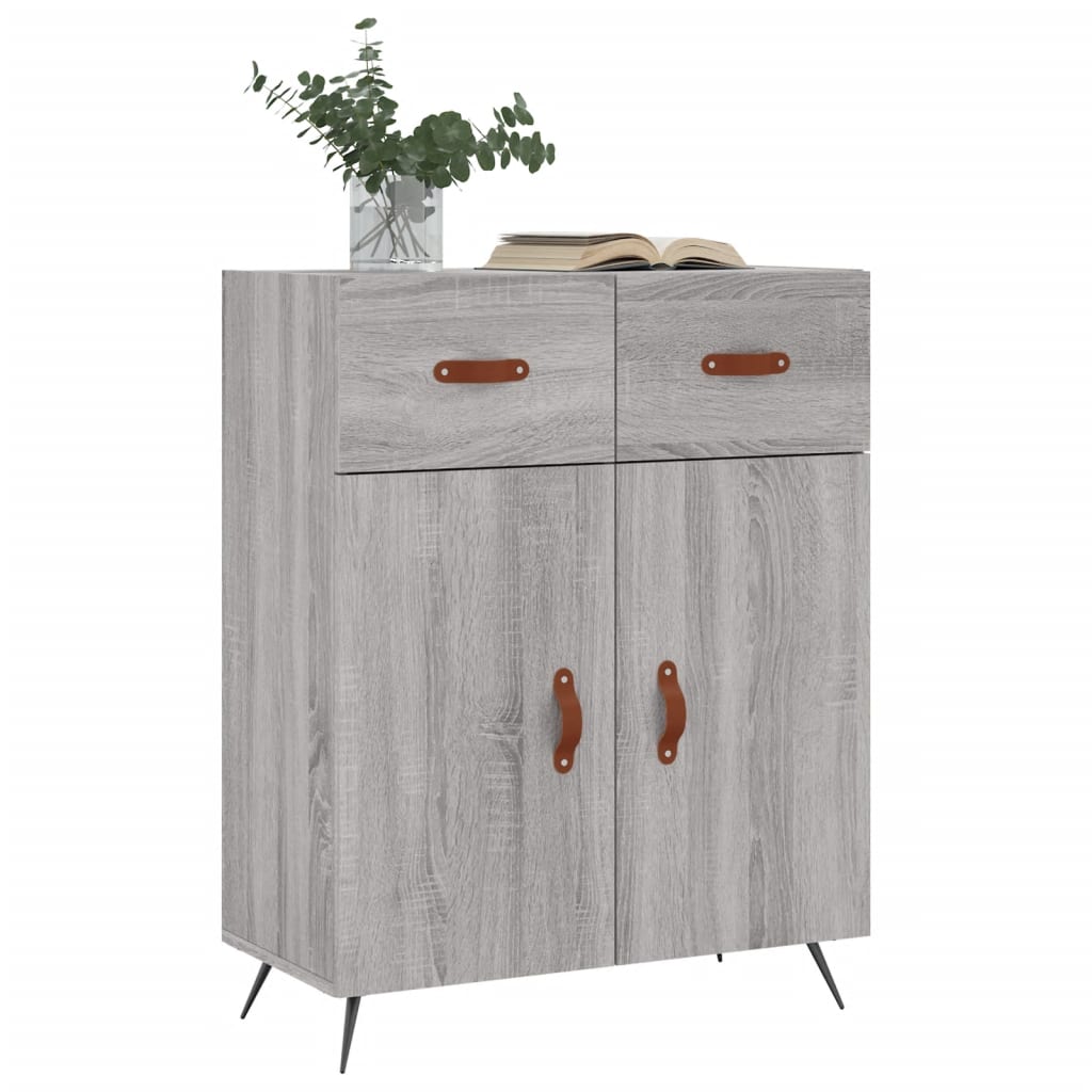 skænk 69,5x34x90 cm konstrueret træ grå sonoma-eg