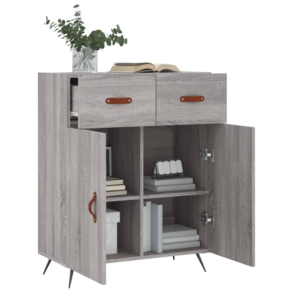 skænk 69,5x34x90 cm konstrueret træ grå sonoma-eg