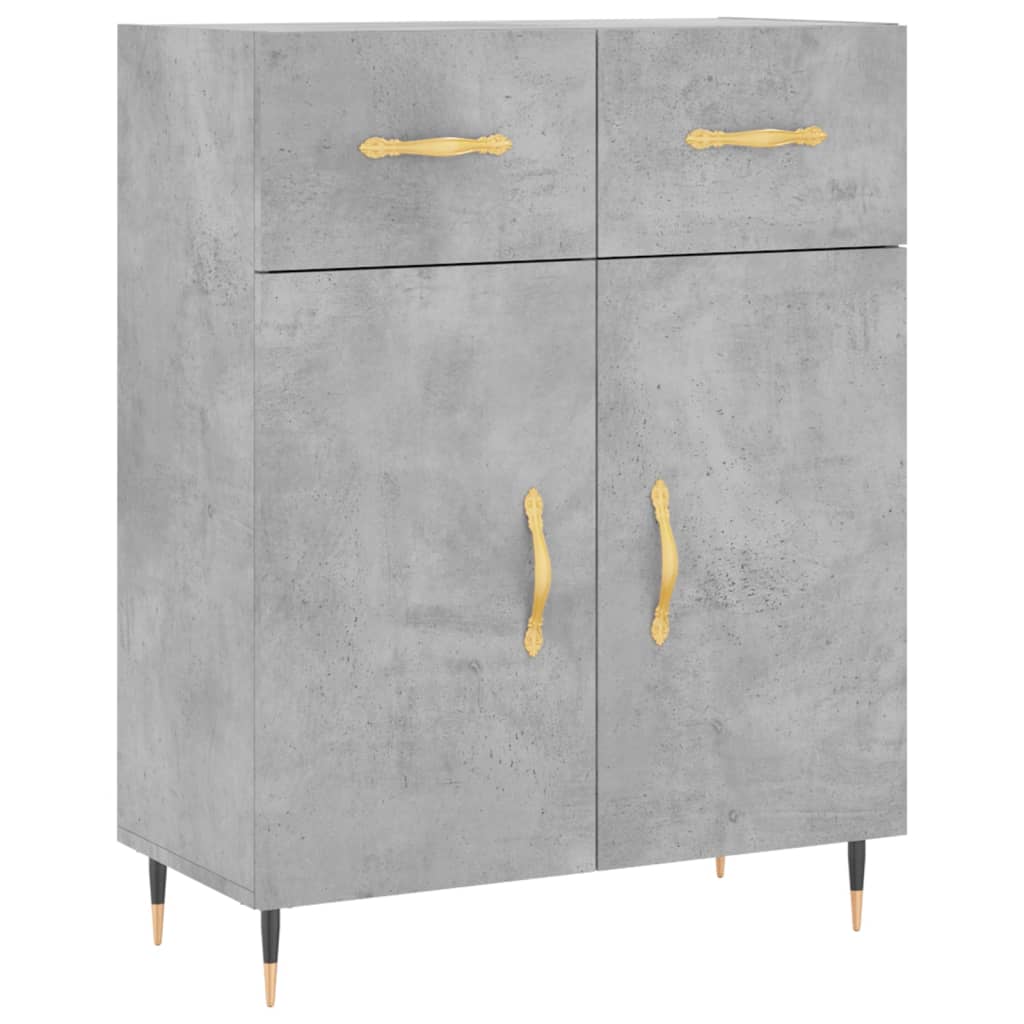 skænk 69,5x34x90 cm konstrueret træ betongrå