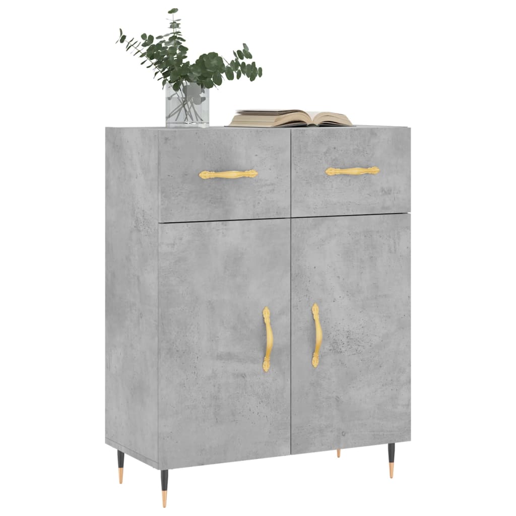 skænk 69,5x34x90 cm konstrueret træ betongrå
