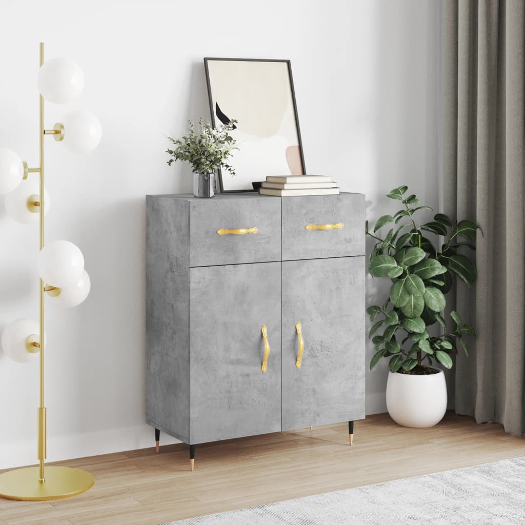 skænk 69,5x34x90 cm konstrueret træ betongrå