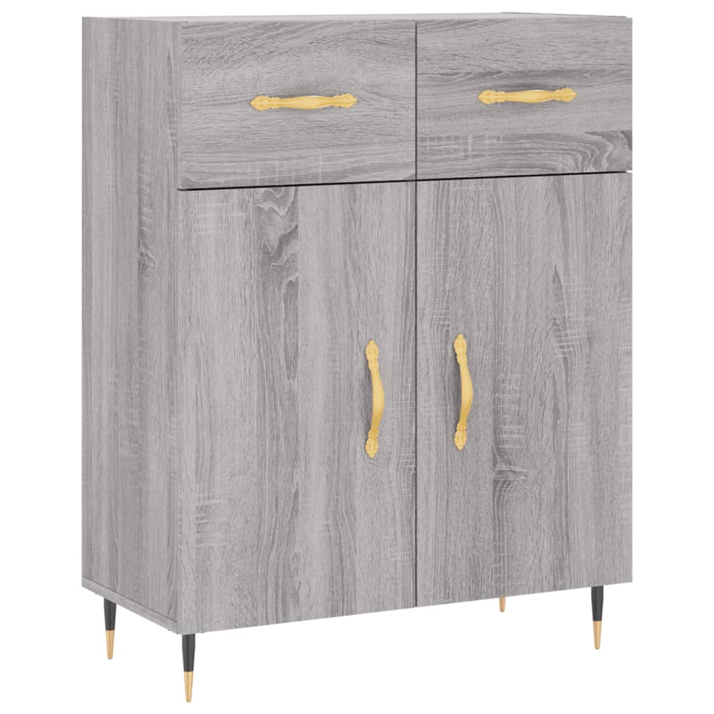 skænk 69,5x34x90 cm konstrueret træ grå sonoma-eg
