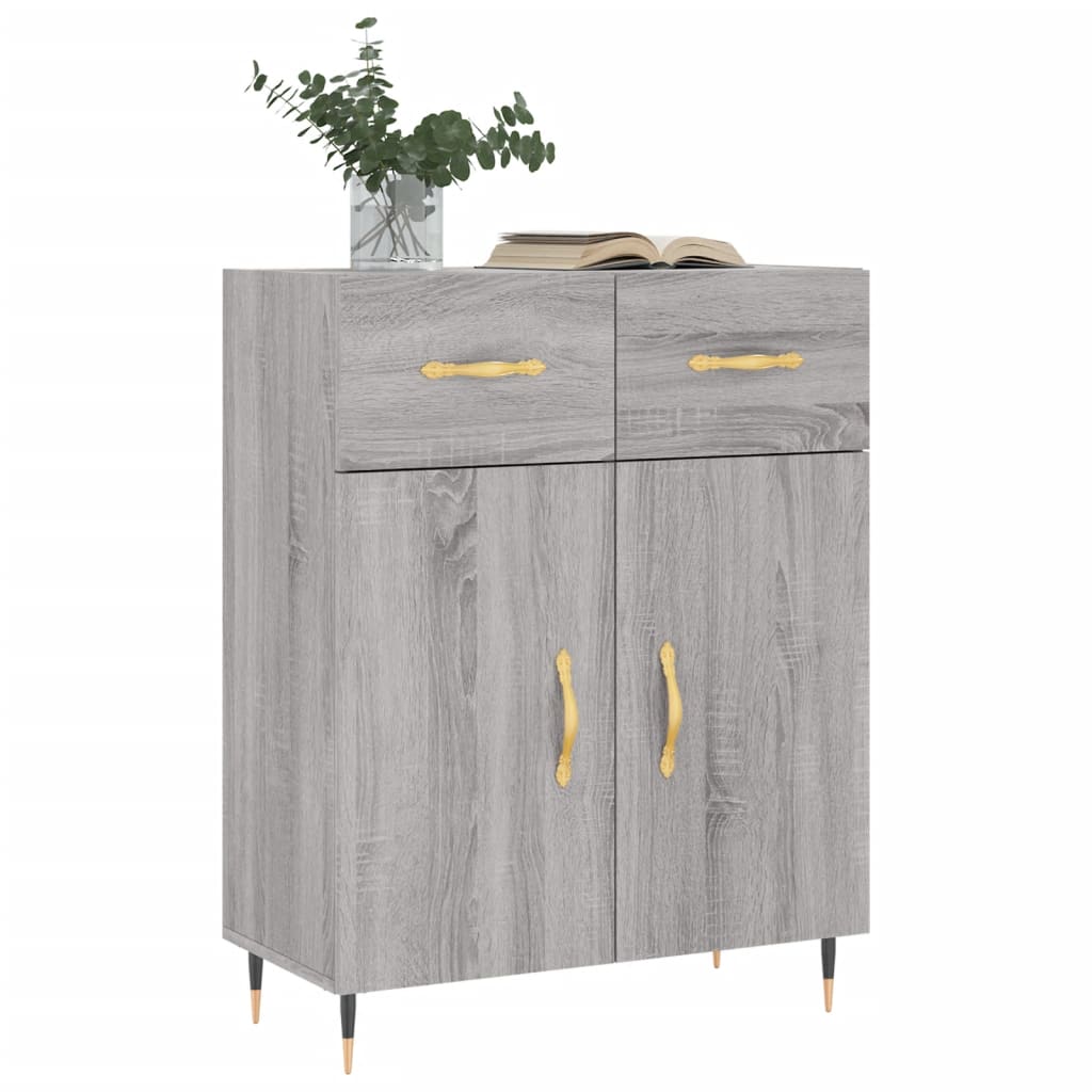 skænk 69,5x34x90 cm konstrueret træ grå sonoma-eg
