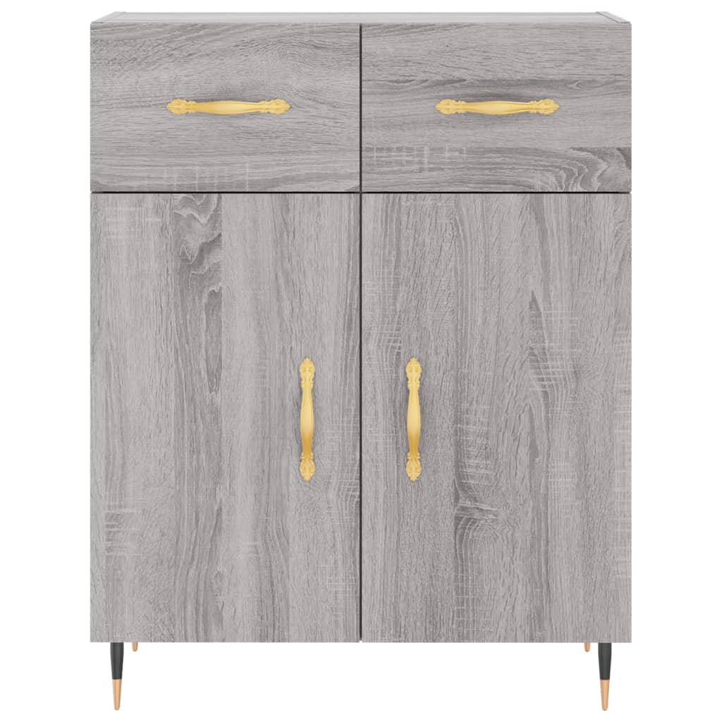 skænk 69,5x34x90 cm konstrueret træ grå sonoma-eg