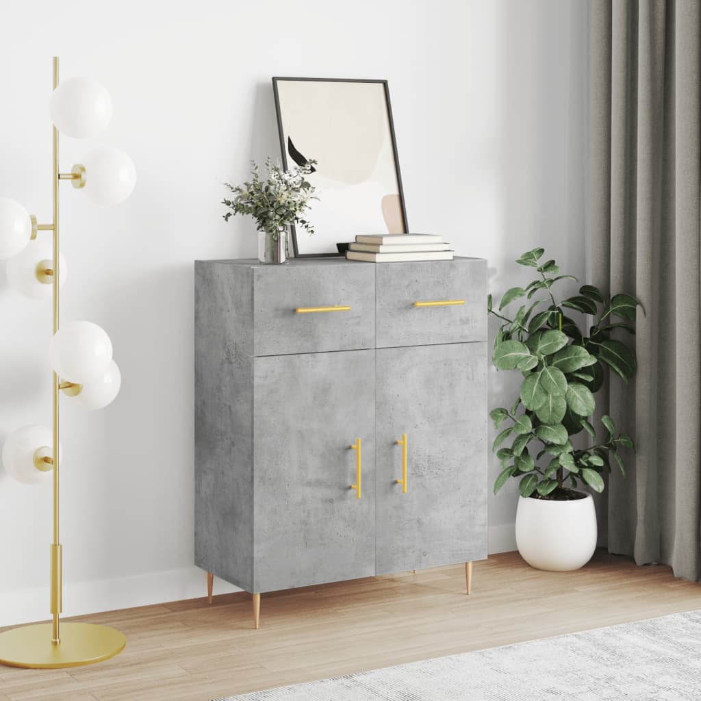 skænk 69,5x34x90 cm konstrueret træ betongrå