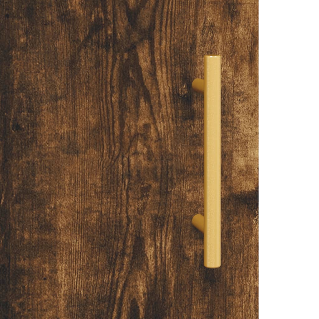 skænk 69,5x34x90 cm konstrueret træ røget egetræsfarve