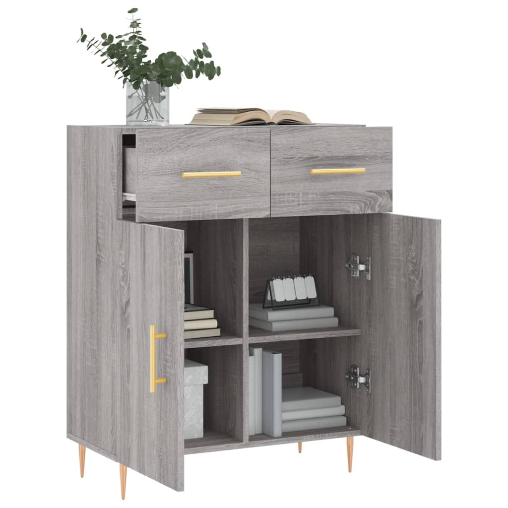skænk 69,5x34x90 cm konstrueret træ grå sonoma-eg