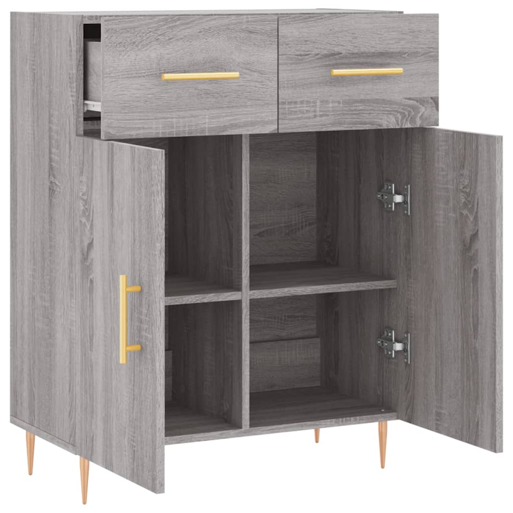 skænk 69,5x34x90 cm konstrueret træ grå sonoma-eg
