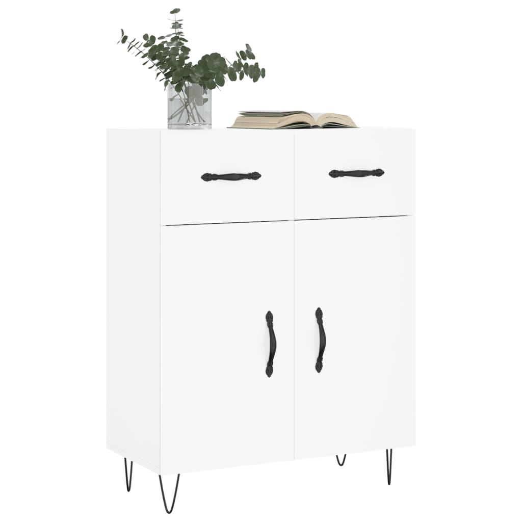 skænk 69,5x34x90 cm konstrueret træ hvid