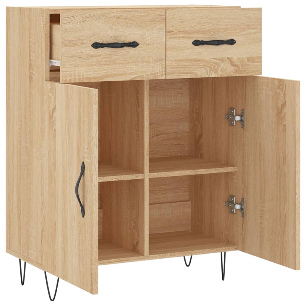 skænk 69,5x34x90 cm konstrueret træ sonoma-eg