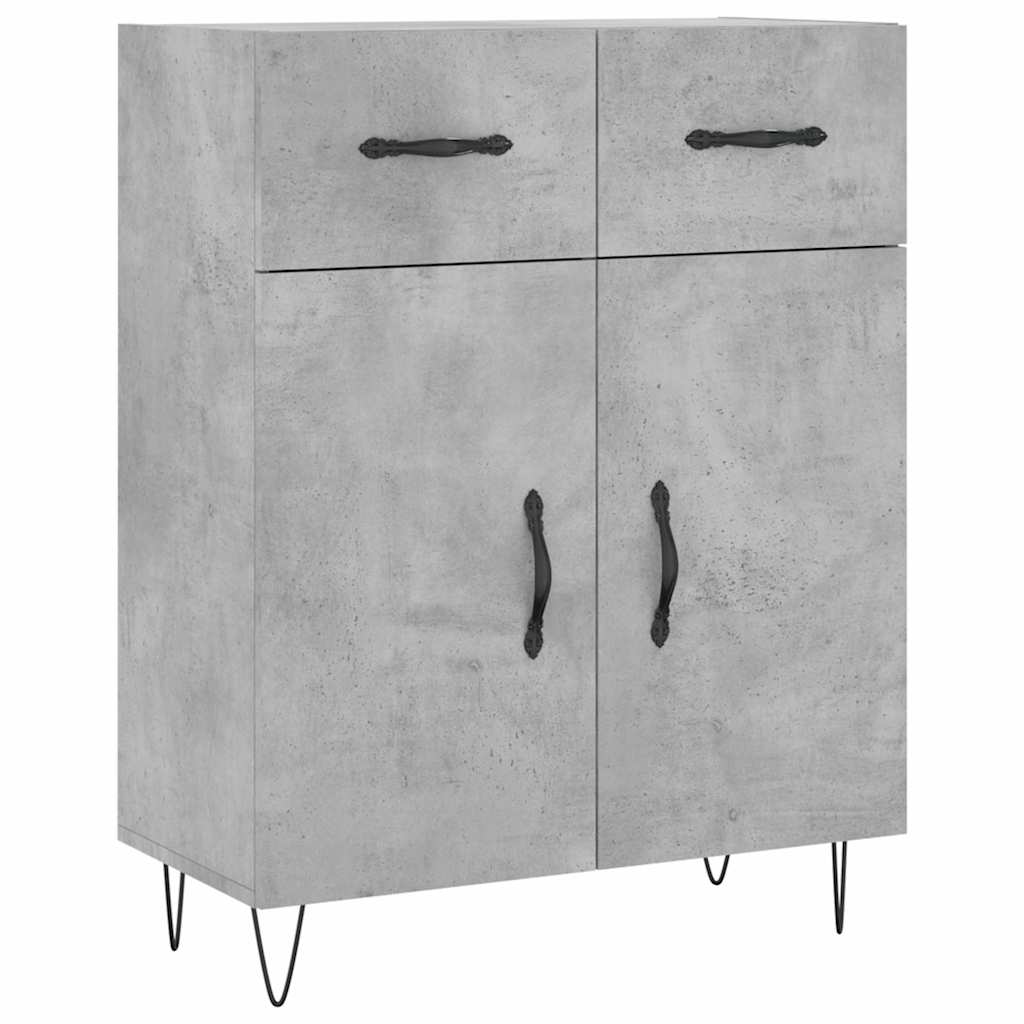 skænk 69,5x34x90 cm konstrueret træ betongrå