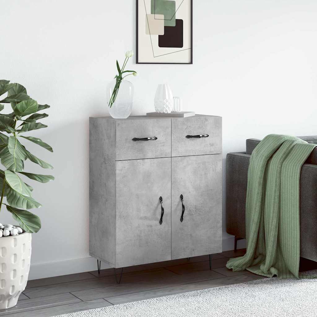 skænk 69,5x34x90 cm konstrueret træ betongrå