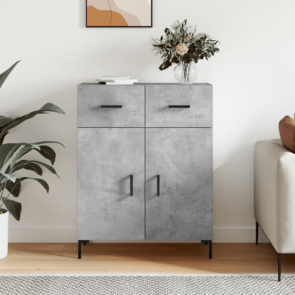 skænk 69,5x34x90 cm konstrueret træ betongrå