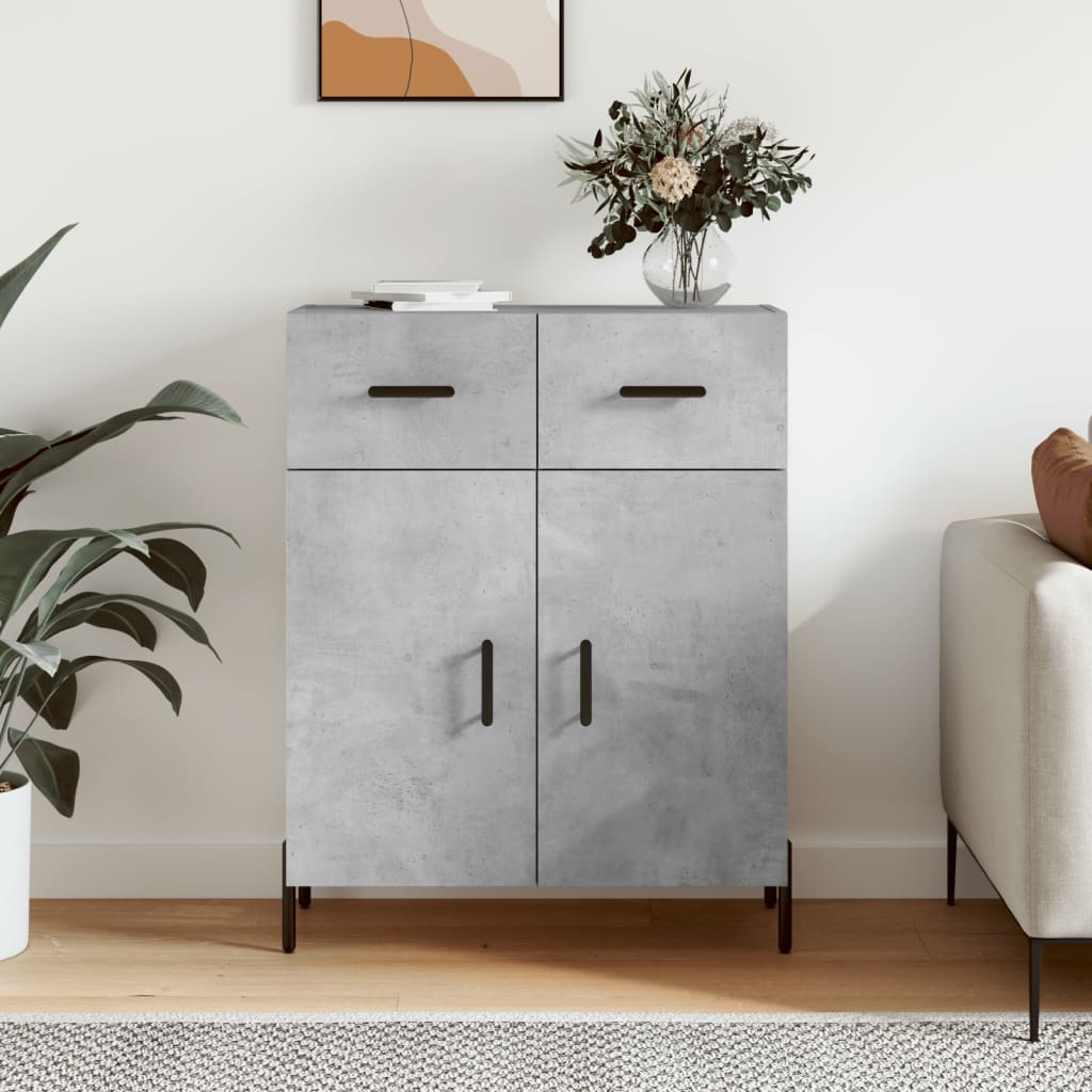 skænk 69,5x34x90 cm konstrueret træ betongrå