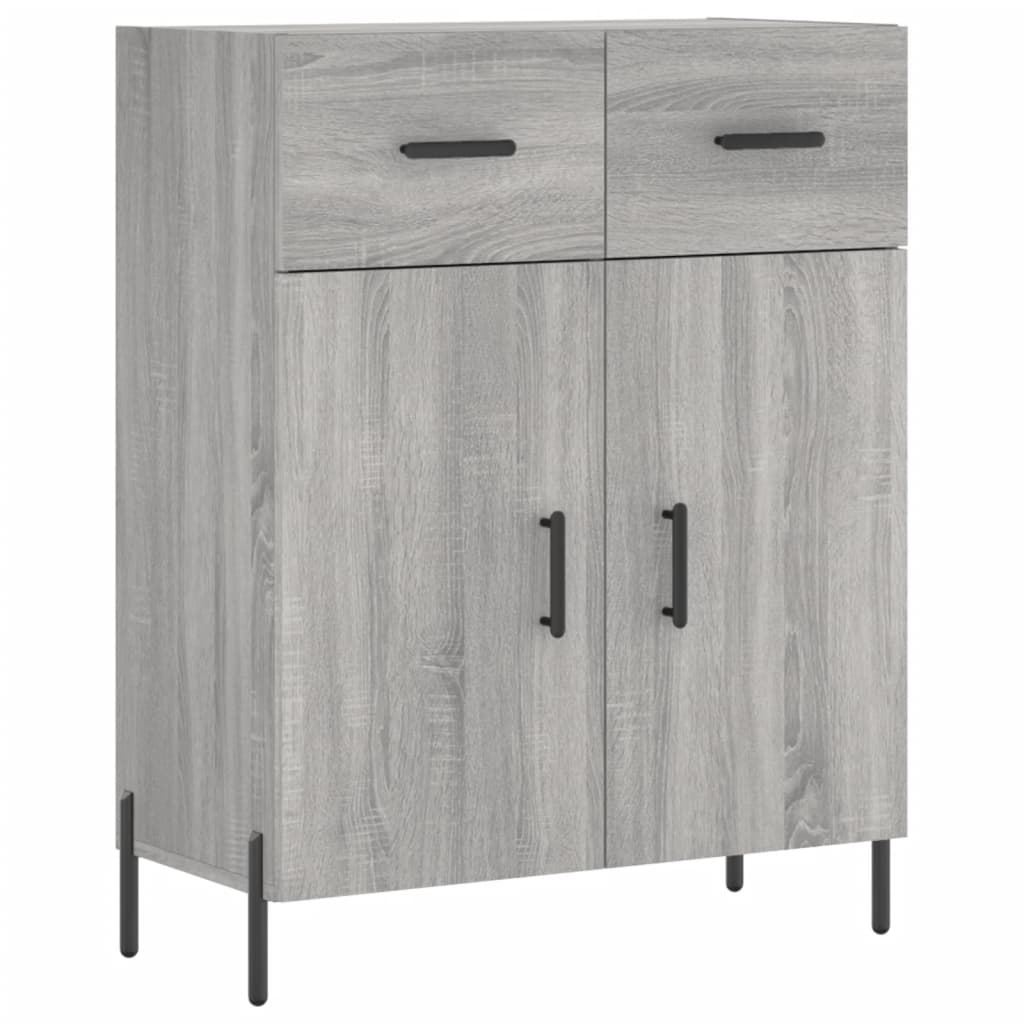 skænk 69,5x34x90 cm konstrueret træ grå sonoma-eg