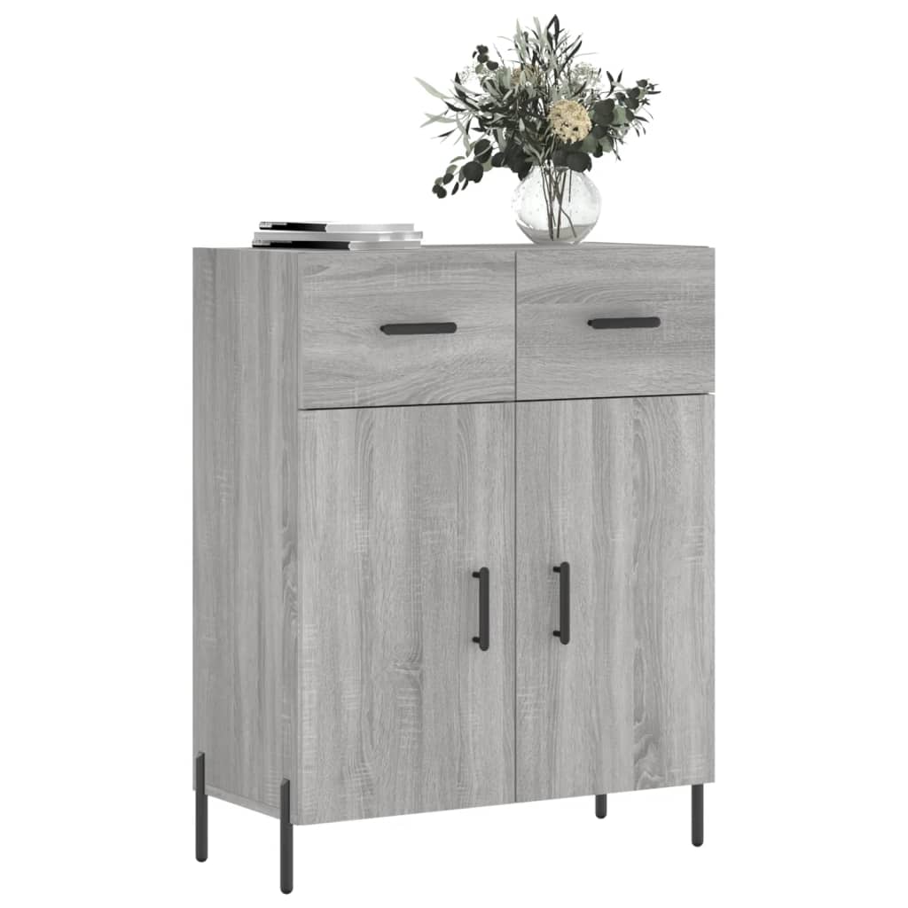skænk 69,5x34x90 cm konstrueret træ grå sonoma-eg