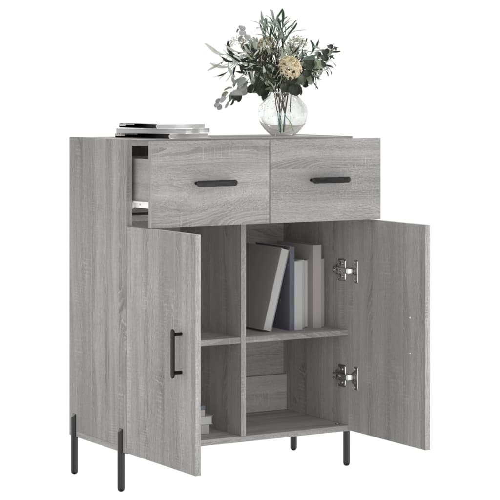 skænk 69,5x34x90 cm konstrueret træ grå sonoma-eg