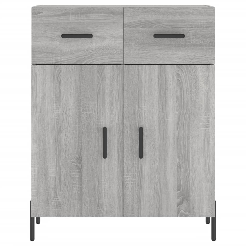 skænk 69,5x34x90 cm konstrueret træ grå sonoma-eg