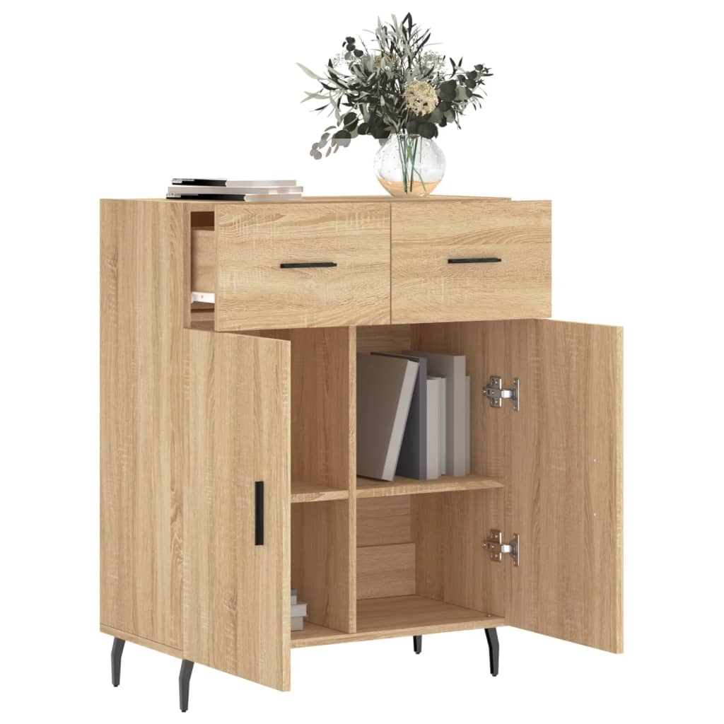 skænk 69,5x34x90 cm konstrueret træ sonoma-eg