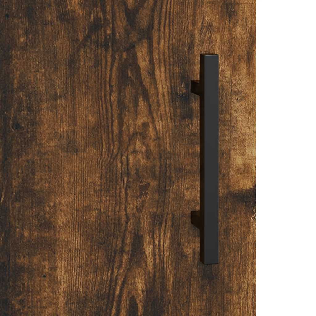 skænk 69,5x34x90 cm konstrueret træ røget egetræsfarve