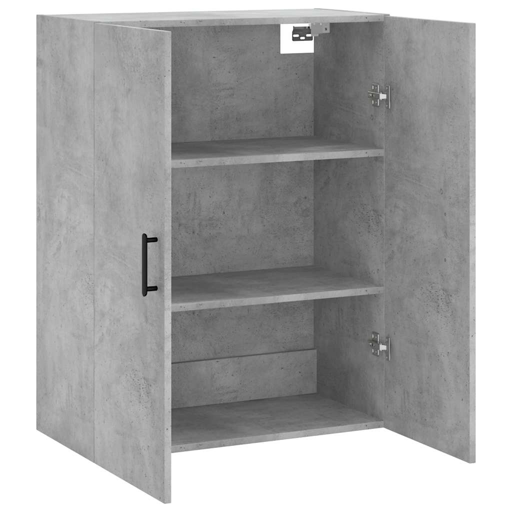 væghængt skab 69,5x34x90 cm konstrueret træ betongrå