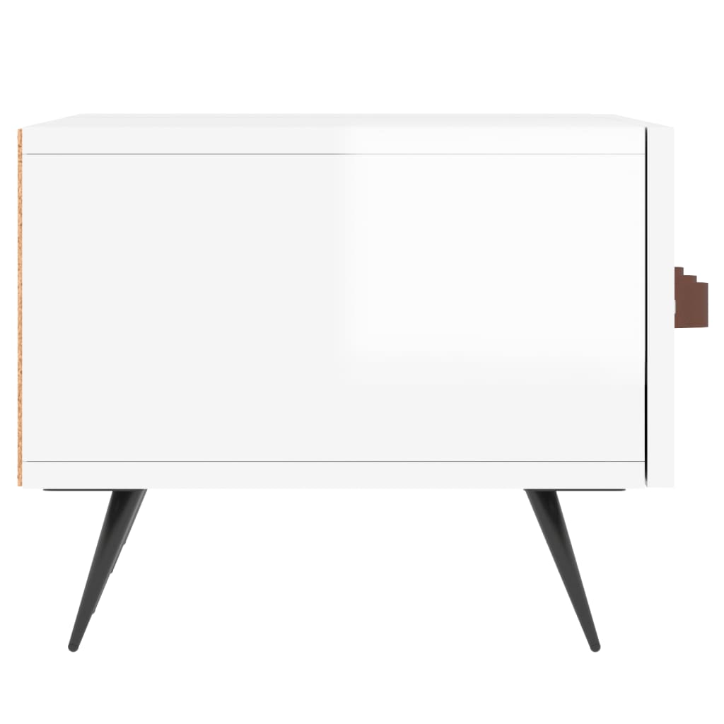 tv-bord 150x36x30 cm konstrueret træ hvid højglans