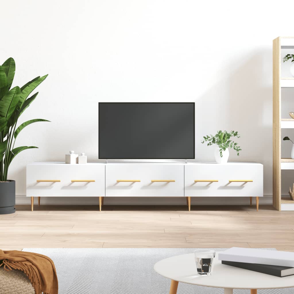 tv-bord 150x36x30 cm konstrueret træ hvid