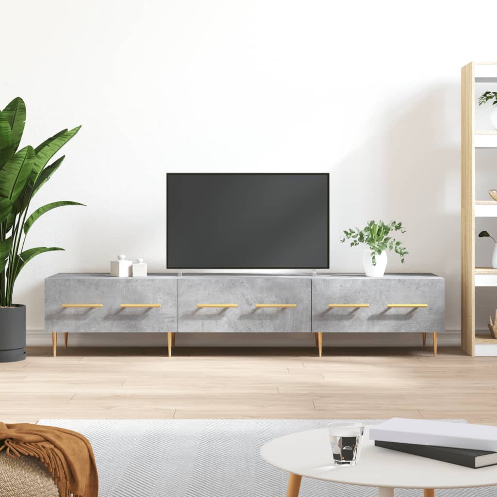 tv-bord 150x36x30 cm konstrueret træ betongrå