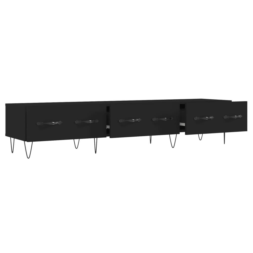 tv-bord 150x36x30 cm konstrueret træ sort