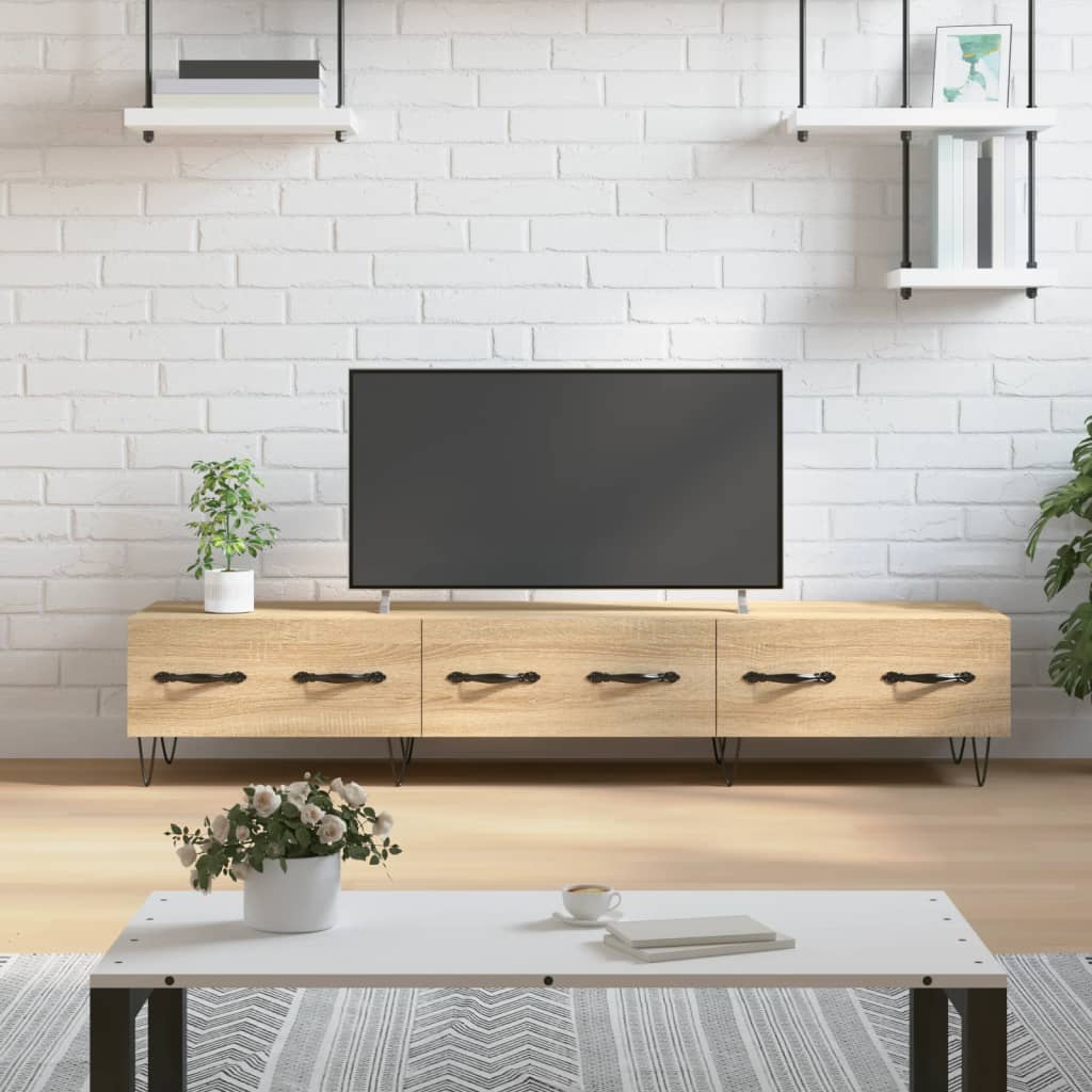 tv-bord 150x36x30 cm konstrueret træ sonoma-eg