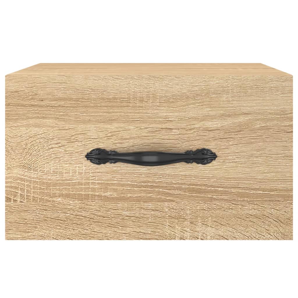 væghængt sengebord 35x35x20 cm sonoma-eg
