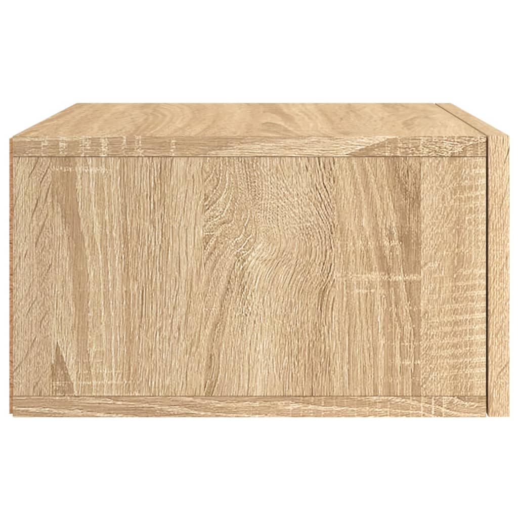 væghængte sengeborde 2 stk. 35x35x20 cm sonoma-eg