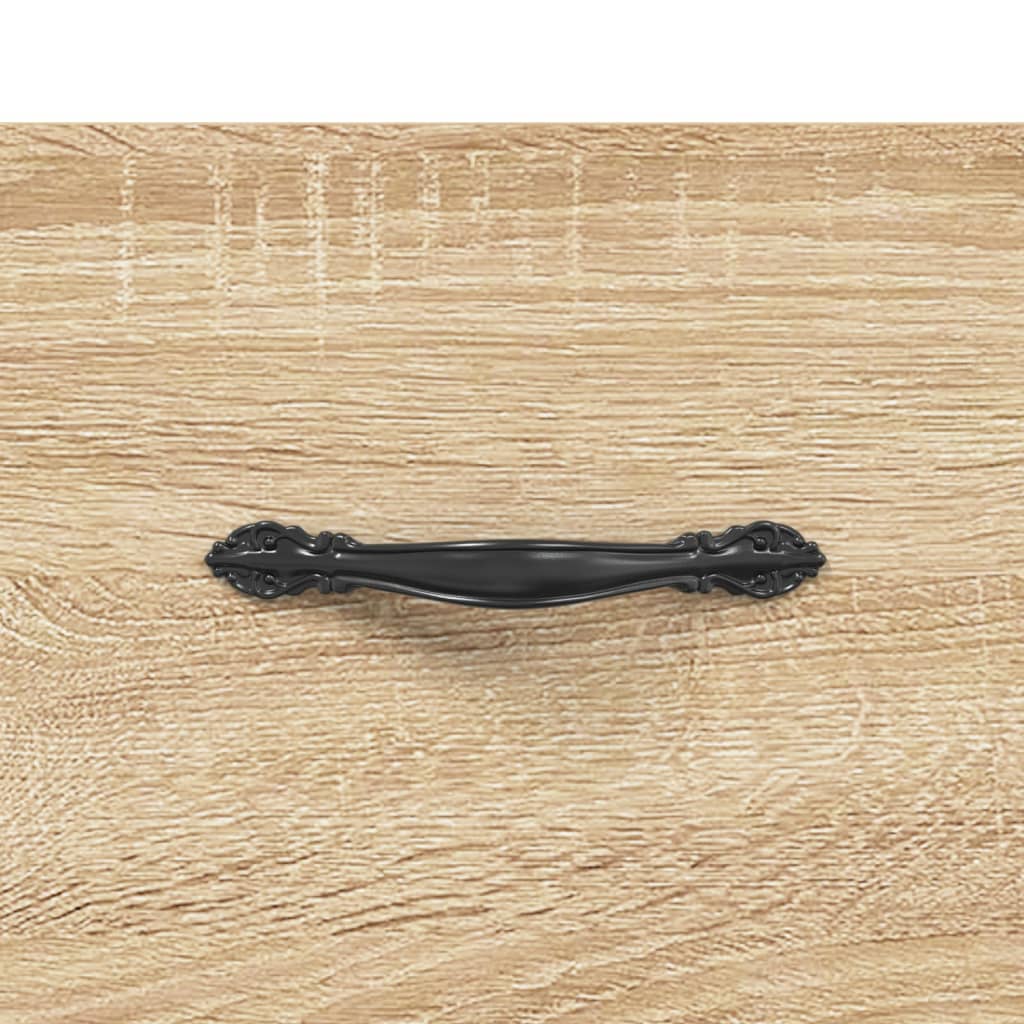 væghængte sengeborde 2 stk. 35x35x20 cm sonoma-eg