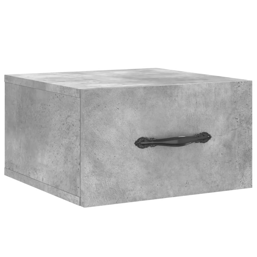 væghængt sengebord 35x35x20 cm betongrå
