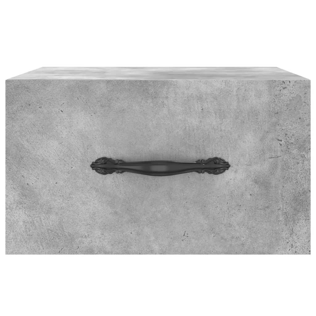 væghængt sengebord 35x35x20 cm betongrå
