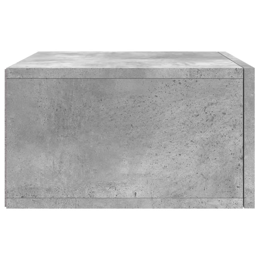 væghængt sengebord 35x35x20 cm betongrå
