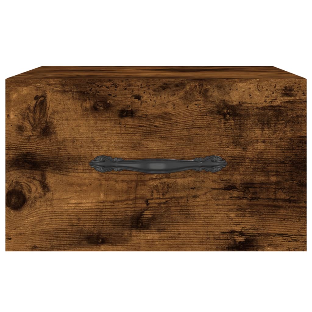 væghængt sengebord 35x35x20 cm røget egetræsfarve