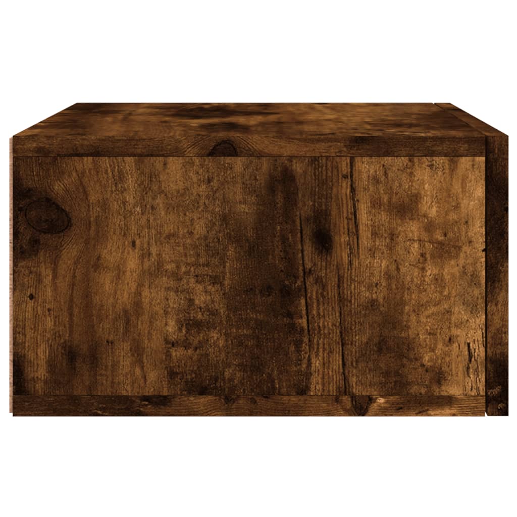 væghængte sengeborde 2 stk. 35x35x20 cm røget egetræsfarve