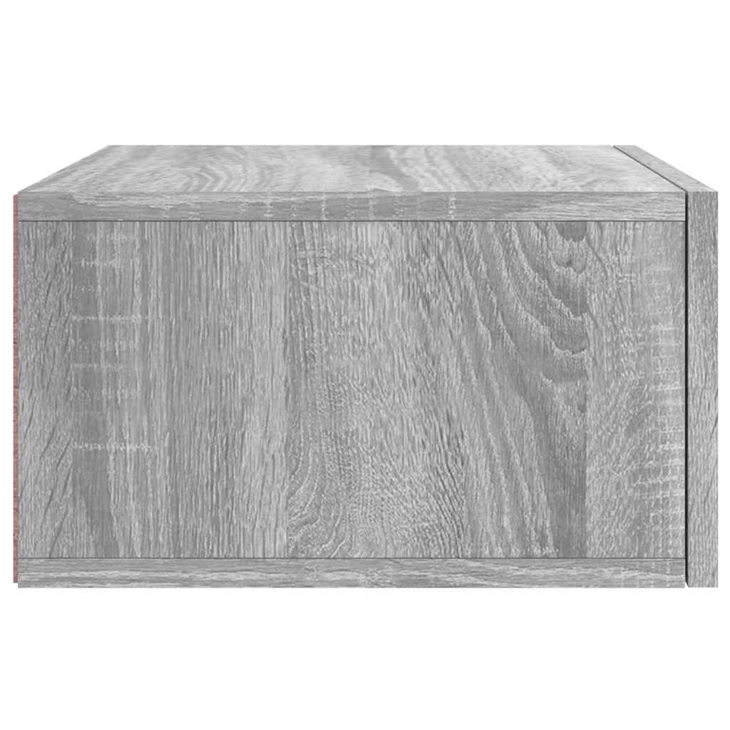 væghængt sengebord 35x35x20 cm grå sonoma-eg