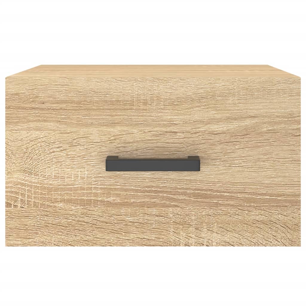 væghængt sengebord 35x35x20 cm sonoma-eg