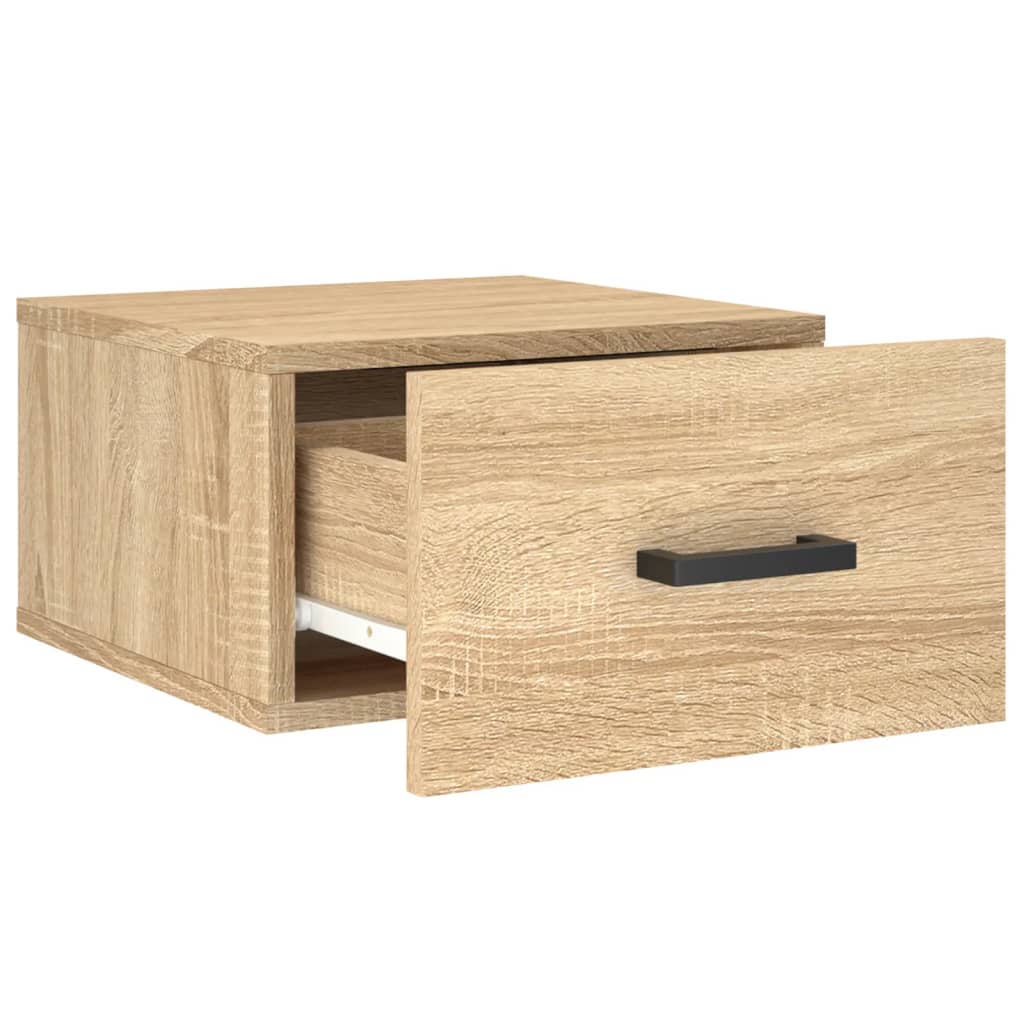 væghængt sengebord 35x35x20 cm sonoma-eg