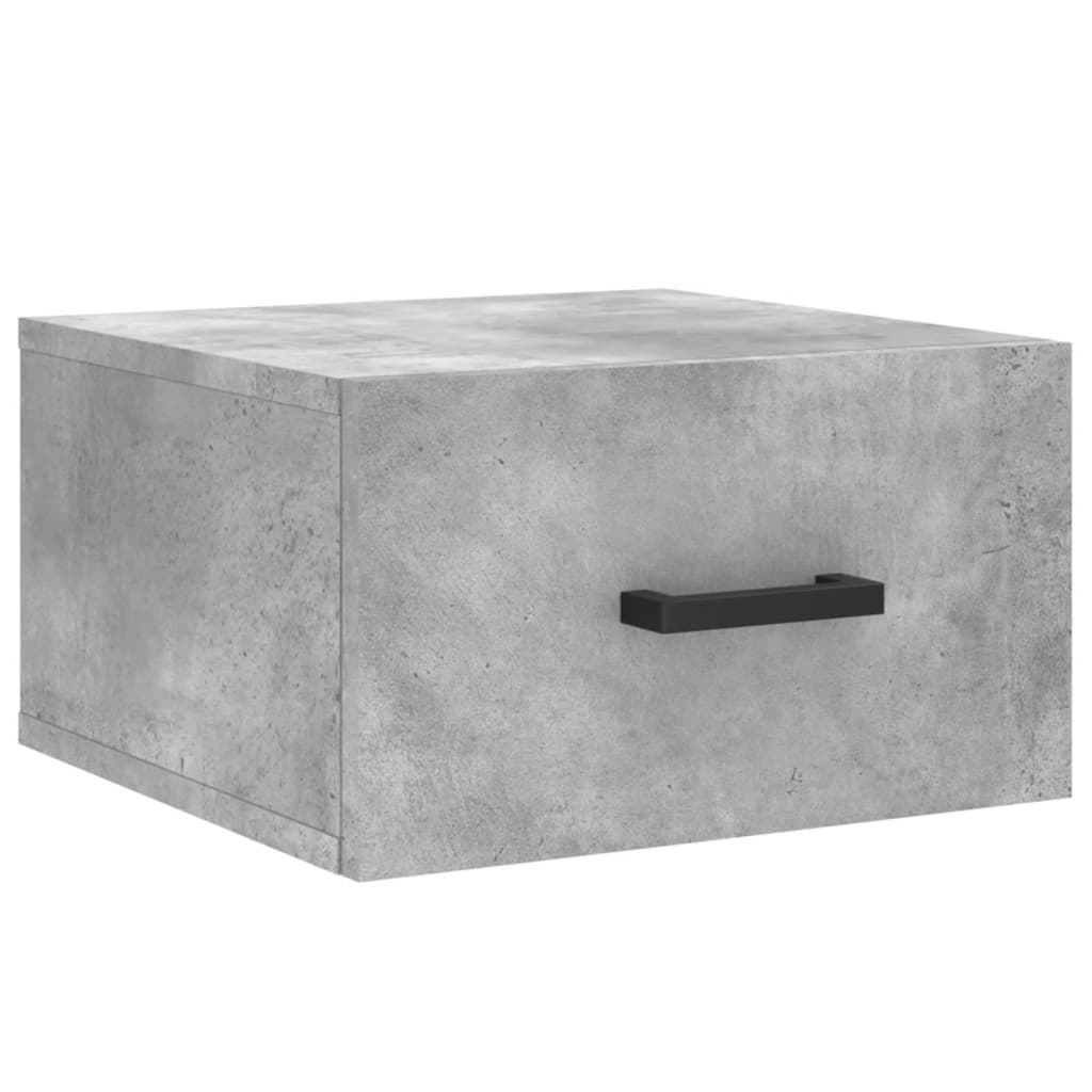 væghængte sengeborde 2 stk. 35x35x20 cm betongrå